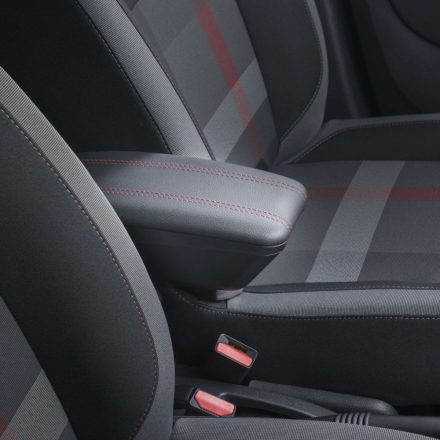 RATI ARMSTER 3 accoudoir FIAT 500 2016-  [noir,cuir végtalien,coutures rouges]